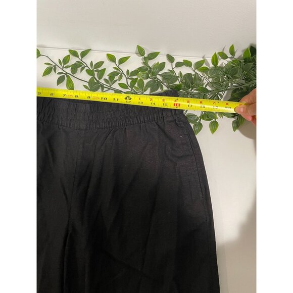 Old Navy Black High-Rise Wide-Leg Comfort Waistband Linen-Blend Pants Petite L - Picture 10 of 13